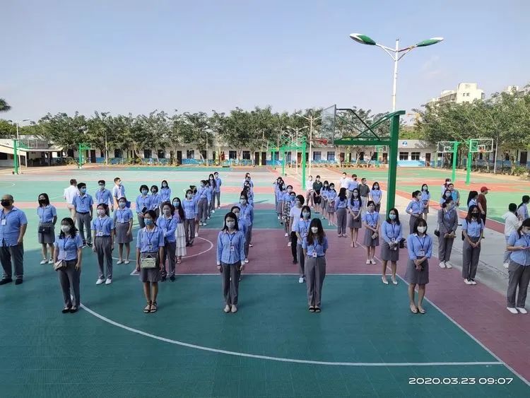 ?？邳S岡金盤高級中學開學防疫演練已開始！